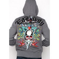 Ed Hardy Skull Dagger Blue Tigers Basic Hoody