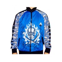 Ed Hardy Mens Jacket Two Swords Skull All Over Print Blue Ed Hardy Mens Jacket Two Swords Skull All Over Print Blue