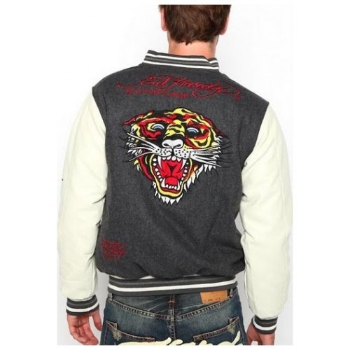 Ed Hardy Mens Jacket Tiger Grey