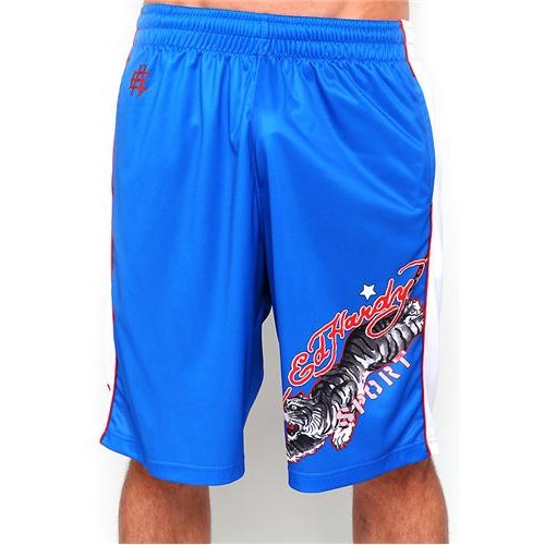 Hot Ed Hardy Mens Tiger Sport Shorts Blue