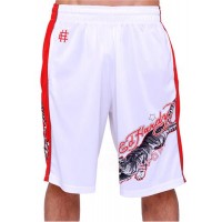 Hot Ed Hardy Mens Tiger Sport Shorts White