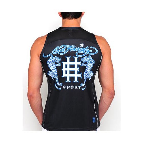 Hot Ed Hardy Mens Tiger Roar Sport Tank Black