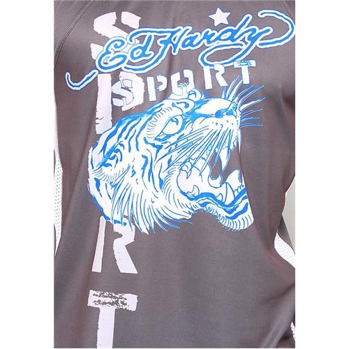 Hot Ed Hardy Mens Tiger Roar Sport Tank Grey