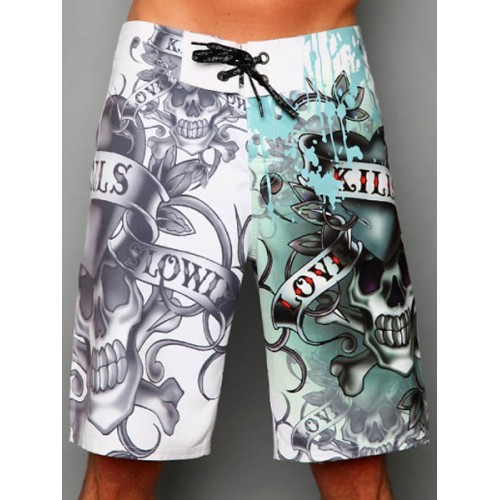 Ed Hardy Mens beach pants white outlet