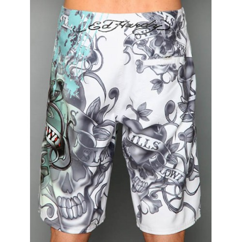 Ed Hardy Mens beach pants white outlet