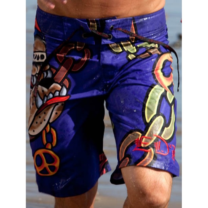 Ed Hardy Mens beach pants purple outlet Store