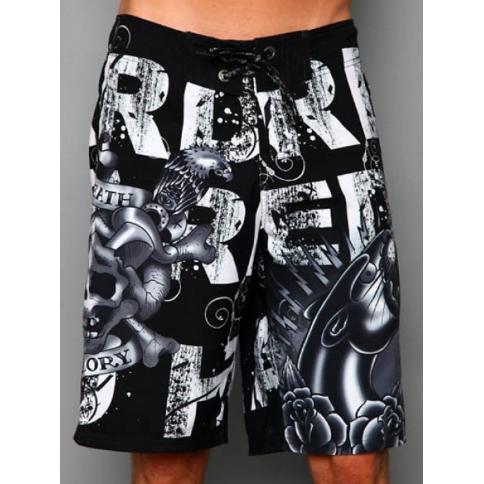 Ed Hardy Mens beach pants black In Stock