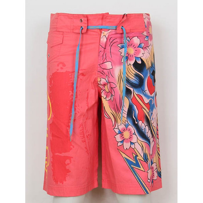 Ed Hardy Mens beach pants red retail prices