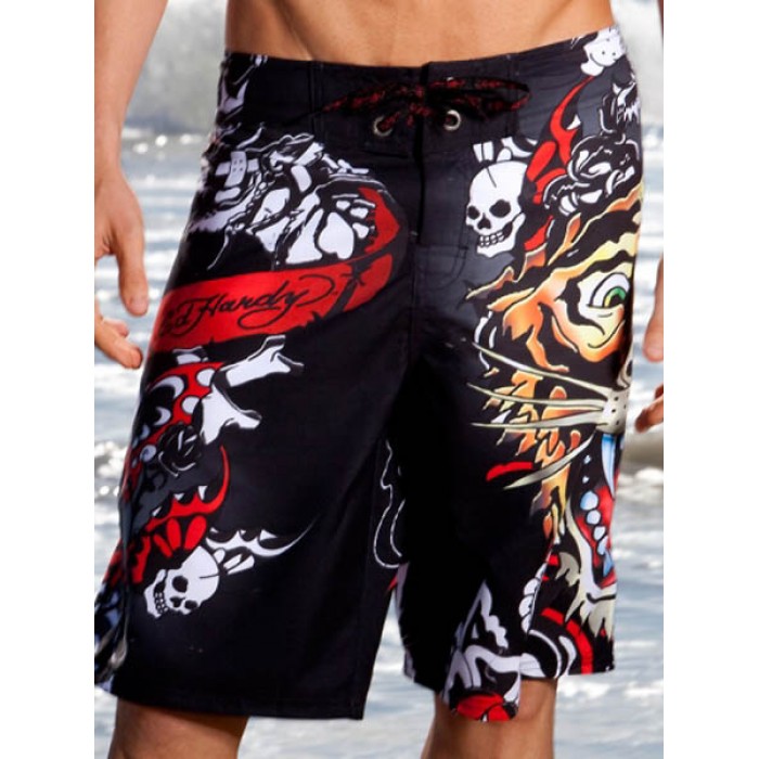 Ed Hardy Mens beach pants black new collection