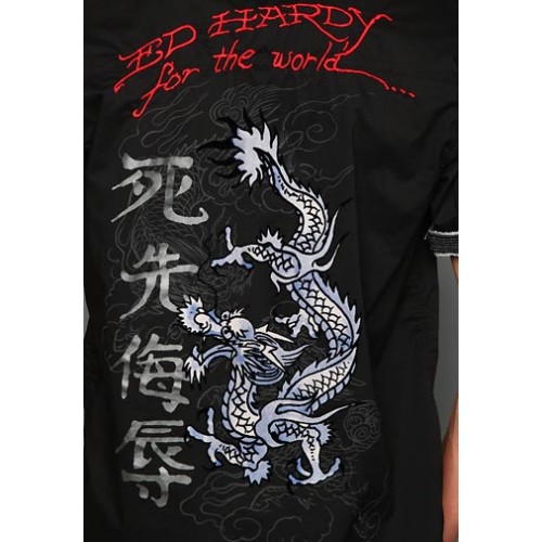 Ed Hardy Top Hat Skull Mens Basic Embroidered Polo