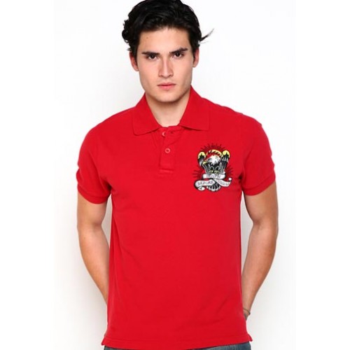 Ed Hardy True Til Death Basic Embroidered Mens Polo