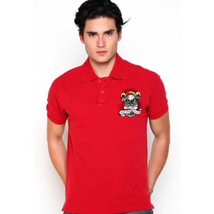 Ed Hardy True Til Death Basic Embroidered Mens Polo