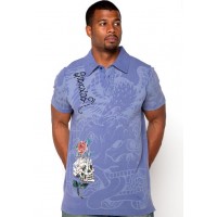Ed Hardy Polo Mens White Tiger Rope Embroidery Ed Hardy Polo Mens White Tiger Rope Embroidery