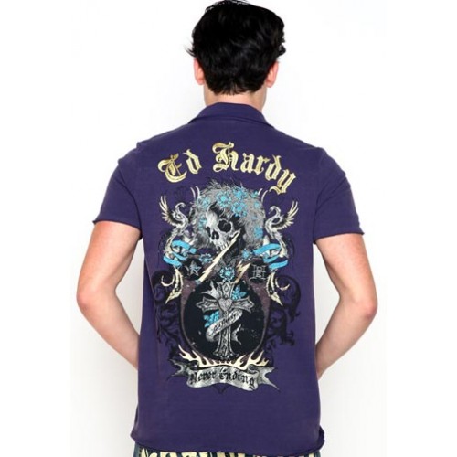 Ed Hardy Mens Big Wave Embroidered Applique 02