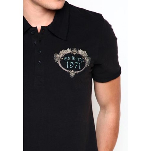 Ed Hardy Mens Death Before Dishonor Basic Embroidered Polo