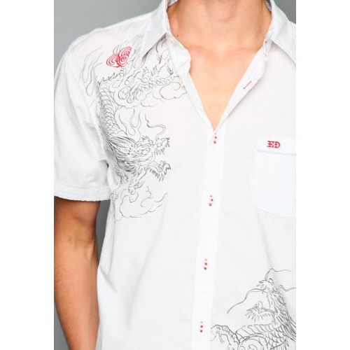 Ed Hardy Death Before Dishonor Enzyme Washed Mens Polo