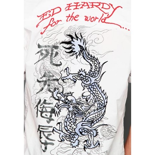 Ed Hardy Death Before Dishonor Enzyme Washed Mens Polo