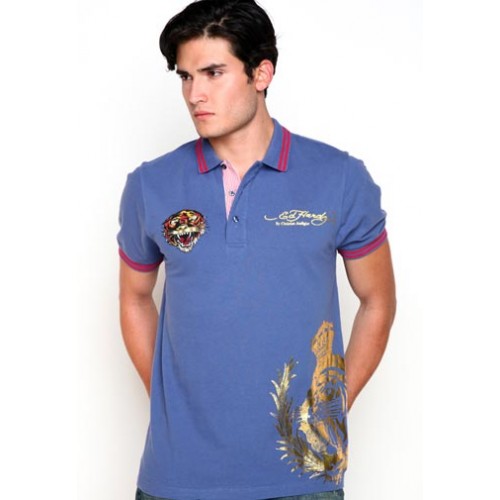 Ed Hardy Mens Surf Rats Enzyme Washed Polo