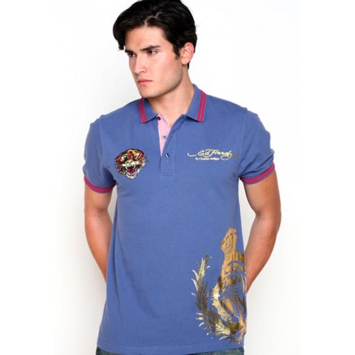 Ed Hardy Mens Surf Rats Enzyme Washed Polo