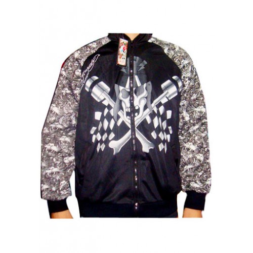 Ed Hardy Mens Jacket Kamikaze All Over Print Black