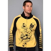 Ed Hardy Mens Jacket Death Or Glory Track Yellow Ed Hardy Mens Jacket Death Or Glory Track Yellow