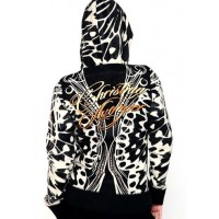 Christian Audigier Butterfly Dream VNeck Flutter Top Black