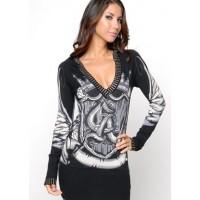 Christian Audigier CA Seal Of Strength Velour Hoody Black Christian Audigier CA Seal Of Strength Velour Hoody Black