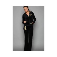 Christian Audigier Womens Long Suit in Gold Logo Black Christian Audigier Womens Long Suit in Gold Logo Black