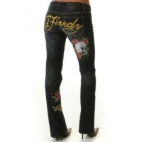 Ed Hardy Womens Jeans Washed straight cut Blue Cheap Sale Ed Hardy Womens Jeans Washed straight cut Blue Cheap Sale