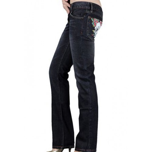 Ed Hardy Womens Jeans Washed straight cut Blue retail prices