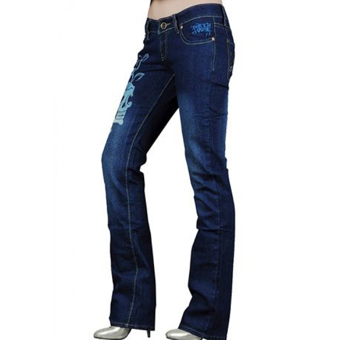 Ed Hardy Womens Jeans Washed straight cut Blue Online Shop