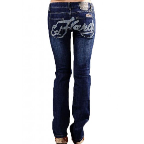 Ed Hardy Womens Jeans Washed straight cut Blue Retailer