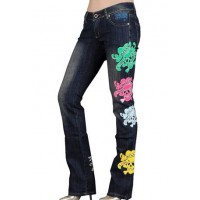 Ed Hardy Womens Jeans Washed straight cut Blue newest collection Ed Hardy Womens Jeans Washed straight cut Blue newest collection
