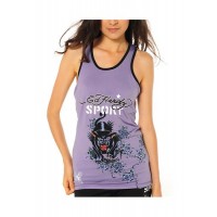 Ed Hardy Panther And Roses Racerback Running Tank Lavendar Ed Hardy Panther And Roses Racerback Running Tank Lavendar