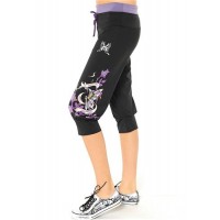 Ed Hardy Mi Amor Butterfly Relaxed Sport Capris Black Ed Hardy Mi Amor Butterfly Relaxed Sport Capris Black