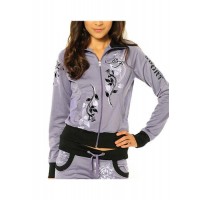 Ed Hardy Cat Eyes And Roses Track Jacket Track Jacket Lavendar Ed Hardy Cat Eyes And Roses Track Jacket Track Jacket Lavendar