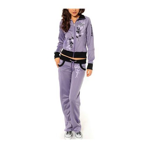 Ed Hardy Cat Eyes And Roses Track Pants Track Pants Lavendar