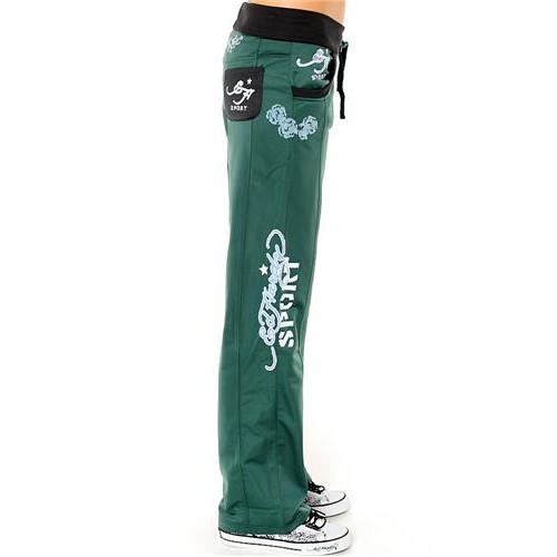 Ed Hardy Cat Eyes And Roses Track Pants Track Pants Teal