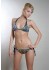 Ed Hardy Womens Two Piece Bikini White Tiger in Black