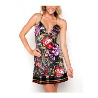 Ed Hardy Valda Love Kills Slowly Spaghetti Strap Dress Ed Hardy Valda Love Kills Slowly Spaghetti Strap Dress