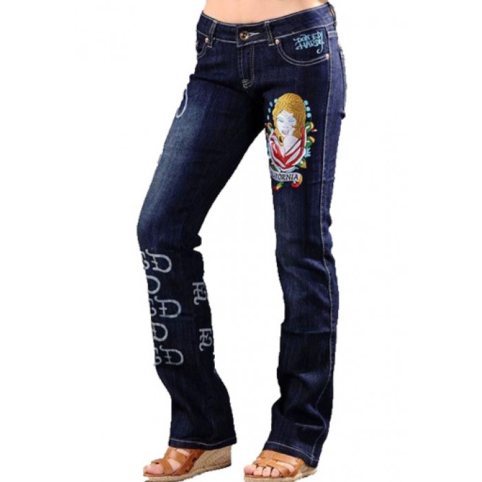 Ed Hardy Womens Jeans Battle Printed Back reliable reputation