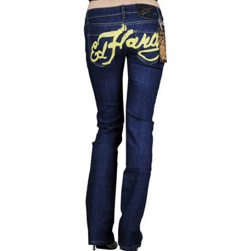 Ed Hardy Womens Jeans Washed straight cut Blue enjoy great discount