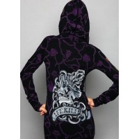 Christian Audigier Lock Your Heart Specialty Tunic Hoody Black Christian Audigier Lock Your Heart Specialty Tunic Hoody Black